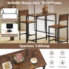 image:imageGiantex Bar Table and Chairs Set for 2 475 Pub Table with 2 Stools Sturdy Metal Frame amp Footrest Counter Height Kitchen Table Set for Small Space Breakfast Nook Dining Room Apartment BrownBrown