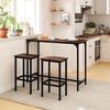 image:imageGiantex Bar Table and Chairs Set for 2 475 Pub Table with 2 Stools Sturdy Metal Frame amp Footrest Counter Height Kitchen Table Set for Small Space Breakfast Nook Dining Room Apartment BrownBrown
