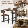 image:imageGiantex Bar Table and Chairs Set for 2 475 Pub Table with 2 Stools Sturdy Metal Frame amp Footrest Counter Height Kitchen Table Set for Small Space Breakfast Nook Dining Room Apartment BrownBrown