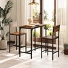 image:imageGiantex Bar Table and Chairs Set for 2 475 Pub Table with 2 Stools Sturdy Metal Frame amp Footrest Counter Height Kitchen Table Set for Small Space Breakfast Nook Dining Room Apartment BrownBrown