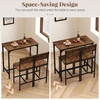 image:imageGiantex Bar Table and Chairs Set for 2 475 Pub Table with 2 Stools Sturdy Metal Frame amp Footrest Counter Height Kitchen Table Set for Small Space Breakfast Nook Dining Room Apartment BrownBrown