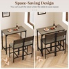 image:imageGiantex Bar Table and Chairs Set for 2 475 Pub Table with 2 Stools Sturdy Metal Frame amp Footrest Counter Height Kitchen Table Set for Small Space Breakfast Nook Dining Room Apartment BrownGrey