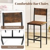 image:imageGiantex Bar Table and Chairs Set for 2 475 Pub Table with 2 Stools Sturdy Metal Frame amp Footrest Counter Height Kitchen Table Set for Small Space Breakfast Nook Dining Room Apartment BrownBrown