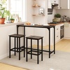 image:imageGiantex Bar Table and Chairs Set for 2 475 Pub Table with 2 Stools Sturdy Metal Frame amp Footrest Counter Height Kitchen Table Set for Small Space Breakfast Nook Dining Room Apartment BrownGrey