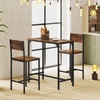 image:imageGiantex Bar Table and Chairs Set for 2 475 Pub Table with 2 Stools Sturdy Metal Frame amp Footrest Counter Height Kitchen Table Set for Small Space Breakfast Nook Dining Room Apartment BrownBrown