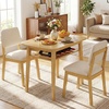 image:imageGiantex Dining Table Set for 2 Space Saving Kitchen Table and Chairs Set wRubber Wood Frame Storage Rack Padded Seats amp Backrests Dinette Set for Small Space Apartment Dining Room WalnutNatural