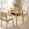 image:imageGiantex Dining Table Set for 2 Space Saving Kitchen Table and Chairs Set wRubber Wood Frame Storage Rack Padded Seats amp Backrests Dinette Set for Small Space Apartment Dining Room WalnutNatural