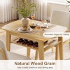 image:imageGiantex Dining Table Set for 2 Space Saving Kitchen Table and Chairs Set wRubber Wood Frame Storage Rack Padded Seats amp Backrests Dinette Set for Small Space Apartment Dining Room WalnutNatural