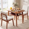 image:imageGiantex Dining Table Set for 2 Space Saving Kitchen Table and Chairs Set wRubber Wood Frame Storage Rack Padded Seats amp Backrests Dinette Set for Small Space Apartment Dining Room WalnutWalnut