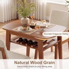 image:imageGiantex Dining Table Set for 2 Space Saving Kitchen Table and Chairs Set wRubber Wood Frame Storage Rack Padded Seats amp Backrests Dinette Set for Small Space Apartment Dining Room WalnutWalnut