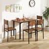 image:imageGiantex Dining Table Set for 4 5Piece Modern Kitchen Table and Chairs with Metal Frame amp Adjustable Foot Pads Space Saving Wood Dinette Set for Small Space Breakfast Nook Apartment WalnutRustic Brown