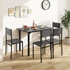 image:imageGiantex Dining Table Set for 4 5Piece Modern Kitchen Table and Chairs with Metal Frame amp Adjustable Foot Pads Space Saving Wood Dinette Set for Small Space Breakfast Nook Apartment WalnutGrey