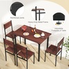 image:imageGiantex Dining Table Set for 4 5Piece Modern Kitchen Table and Chairs with Metal Frame amp Adjustable Foot Pads Space Saving Wood Dinette Set for Small Space Breakfast Nook Apartment WalnutWalnut