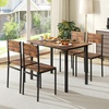image:imageGiantex Dining Table Set for 4 5Piece Modern Kitchen Table and Chairs with Metal Frame amp Adjustable Foot Pads Space Saving Wood Dinette Set for Small Space Breakfast Nook Apartment WalnutRustic Brown