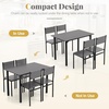 image:imageGiantex Dining Table Set for 4 5Piece Modern Kitchen Table and Chairs with Metal Frame amp Adjustable Foot Pads Space Saving Wood Dinette Set for Small Space Breakfast Nook Apartment WalnutGrey