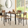 image:imageGiantex Dining Table Set for 4 5Piece Modern Kitchen Table and Chairs with Metal Frame amp Adjustable Foot Pads Space Saving Wood Dinette Set for Small Space Breakfast Nook Apartment WalnutRustic Brown