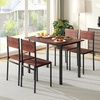 image:imageGiantex Dining Table Set for 4 5Piece Modern Kitchen Table and Chairs with Metal Frame amp Adjustable Foot Pads Space Saving Wood Dinette Set for Small Space Breakfast Nook Apartment WalnutWalnut