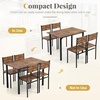 image:imageGiantex Dining Table Set for 4 5Piece Modern Kitchen Table and Chairs with Metal Frame amp Adjustable Foot Pads Space Saving Wood Dinette Set for Small Space Breakfast Nook Apartment WalnutRustic Brown