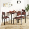 image:imageGiantex Dining Table Set for 4 5Piece Modern Kitchen Table and Chairs with Metal Frame amp Adjustable Foot Pads Space Saving Wood Dinette Set for Small Space Breakfast Nook Apartment WalnutWalnut
