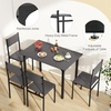 image:imageGiantex Dining Table Set for 4 5Piece Modern Kitchen Table and Chairs with Metal Frame amp Adjustable Foot Pads Space Saving Wood Dinette Set for Small Space Breakfast Nook Apartment WalnutGrey