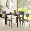image:imageGiantex Dining Table Set for 4 5Piece Modern Kitchen Table and Chairs with Metal Frame amp Adjustable Foot Pads Space Saving Wood Dinette Set for Small Space Breakfast Nook Apartment WalnutGrey