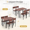 image:imageGiantex Dining Table Set for 4 5Piece Modern Kitchen Table and Chairs with Metal Frame amp Adjustable Foot Pads Space Saving Wood Dinette Set for Small Space Breakfast Nook Apartment WalnutWalnut