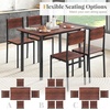 image:imageGiantex Dining Table Set for 4 5Piece Modern Kitchen Table and Chairs with Metal Frame amp Adjustable Foot Pads Space Saving Wood Dinette Set for Small Space Breakfast Nook Apartment WalnutWalnut