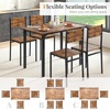 image:imageGiantex Dining Table Set for 4 5Piece Modern Kitchen Table and Chairs with Metal Frame amp Adjustable Foot Pads Space Saving Wood Dinette Set for Small Space Breakfast Nook Apartment WalnutRustic Brown