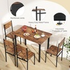 image:imageGiantex Dining Table Set for 4 5Piece Modern Kitchen Table and Chairs with Metal Frame amp Adjustable Foot Pads Space Saving Wood Dinette Set for Small Space Breakfast Nook Apartment WalnutRustic Brown