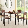 image:imageGiantex Dining Table Set for 4 5Piece Modern Kitchen Table and Chairs with Metal Frame amp Adjustable Foot Pads Space Saving Wood Dinette Set for Small Space Breakfast Nook Apartment WalnutWalnut
