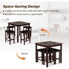 image:imageGiantex Dining Table Set for 4 Counter Height Dining Set with 4 Bar Stools SpaceSaving Kitchen Table Chairs Set for Small Place Dinette Breakfast Nook WhiteBrown
