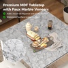 image:imageGiantex Dining Table Set for 4 Counter Height Dining Set with 4 Bar Stools SpaceSaving Kitchen Table Chairs Set for Small Place Dinette Breakfast Nook WhiteWhite