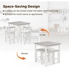 image:imageGiantex Dining Table Set for 4 Counter Height Dining Set with 4 Bar Stools SpaceSaving Kitchen Table Chairs Set for Small Place Dinette Breakfast Nook WhiteWhite