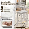image:imageGiantex Dining Table Set for 4 Counter Height Dining Set with 4 Bar Stools SpaceSaving Kitchen Table Chairs Set for Small Place Dinette Breakfast Nook WhiteWhite