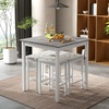 image:imageGiantex Dining Table Set for 4 Counter Height Dining Set with 4 Bar Stools SpaceSaving Kitchen Table Chairs Set for Small Place Dinette Breakfast Nook WhiteWhite