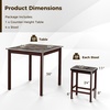 image:imageGiantex Dining Table Set for 4 Counter Height Dining Set with 4 Bar Stools SpaceSaving Kitchen Table Chairs Set for Small Place Dinette Breakfast Nook WhiteBrown