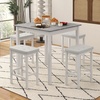 image:imageGiantex Dining Table Set for 4 Counter Height Dining Set with 4 Bar Stools SpaceSaving Kitchen Table Chairs Set for Small Place Dinette Breakfast Nook WhiteWhite