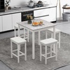 image:imageGiantex Dining Table Set for 4 Counter Height Dining Set with 4 Bar Stools SpaceSaving Kitchen Table Chairs Set for Small Place Dinette Breakfast Nook WhiteWhite