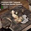 image:imageGiantex Dining Table Set for 4 Counter Height Dining Set with 4 Bar Stools SpaceSaving Kitchen Table Chairs Set for Small Place Dinette Breakfast Nook WhiteBrown