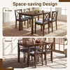 image:imageGiantex Dining Table Set for 4 Rectangular Kitchen Table Set w 4 Upholstered Chairs amp Solid Rubber Wood Frame SpaceSaving Farmhouse Dinette Set for Small Space Dining Room Breakfast NookBrowngrey