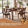 image:imageGiantex Dining Table Set for 4 Rectangular Kitchen Table Set w 4 Upholstered Chairs amp Solid Rubber Wood Frame SpaceSaving Farmhouse Dinette Set for Small Space Dining Room Breakfast NookWalnut  Grey