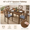 image:imageGiantex Dining Table Set for 4 Rectangular Kitchen Table Set w 4 Upholstered Chairs amp Solid Rubber Wood Frame SpaceSaving Farmhouse Dinette Set for Small Space Dining Room Breakfast NookBrowngrey