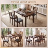 image:imageGiantex Dining Table Set for 4 Rectangular Kitchen Table Set w 4 Upholstered Chairs amp Solid Rubber Wood Frame SpaceSaving Farmhouse Dinette Set for Small Space Dining Room Breakfast NookWalnut  Grey