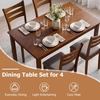 image:imageGiantex Dining Table Set for 4 Rectangular Kitchen Table Set w 4 Upholstered Chairs amp Solid Rubber Wood Frame SpaceSaving Farmhouse Dinette Set for Small Space Dining Room Breakfast NookWalnut  Grey