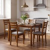 image:imageGiantex Dining Table Set for 4 Rectangular Kitchen Table Set w 4 Upholstered Chairs amp Solid Rubber Wood Frame SpaceSaving Farmhouse Dinette Set for Small Space Dining Room Breakfast NookWalnut  Grey