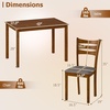 image:imageGiantex Dining Table Set for 4 Rectangular Kitchen Table Set w 4 Upholstered Chairs amp Solid Rubber Wood Frame SpaceSaving Farmhouse Dinette Set for Small Space Dining Room Breakfast NookWalnut  Grey