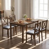 image:imageGiantex Dining Table Set for 4 Rectangular Kitchen Table Set w 4 Upholstered Chairs amp Solid Rubber Wood Frame SpaceSaving Farmhouse Dinette Set for Small Space Dining Room Breakfast NookBrowngrey