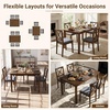 image:imageGiantex Dining Table Set for 4 Rectangular Kitchen Table Set w 4 Upholstered Chairs amp Solid Rubber Wood Frame SpaceSaving Farmhouse Dinette Set for Small Space Dining Room Breakfast NookBrowngrey