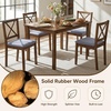 image:imageGiantex Dining Table Set for 4 Rectangular Kitchen Table Set w 4 Upholstered Chairs amp Solid Rubber Wood Frame SpaceSaving Farmhouse Dinette Set for Small Space Dining Room Breakfast NookBrowngrey