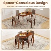 image:imageGiantex Dining Table Set for 4 Rectangular Kitchen Table and Chairs Set wRubber Wood Frame Padded Seats amp Backrests Spacesaving Dinette Set for Small Space Apartment Dining Room Breakfast Nook